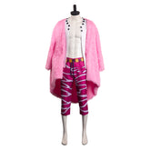 Anime One Piece Donquixote Doflamingo Outfits Pink Set Cosplay Costume Halloween Carnival Suit